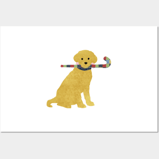 Yellow Lab Retriever Field Hockey Dog Posters and Art